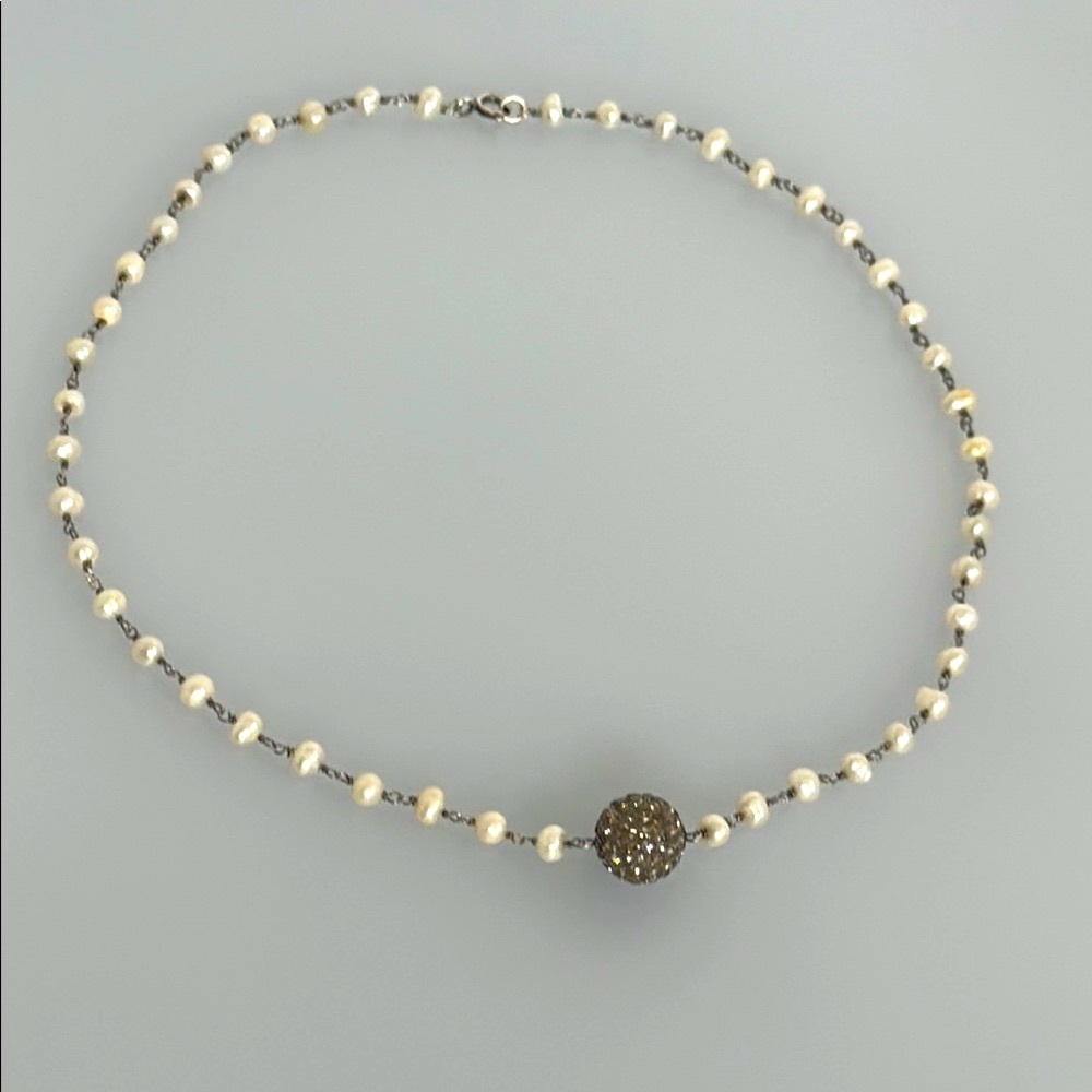 Elegant 925 silver freshwater Pearl Necklace